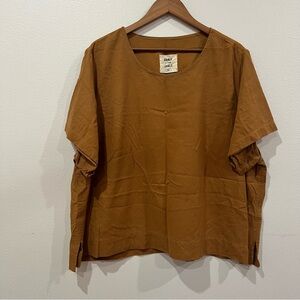 Mustard Silk Tee Shirt Size 3X
